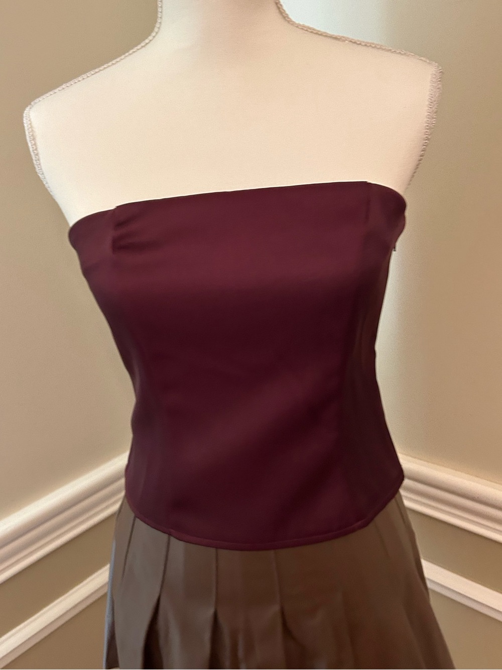 NWT Maroon Strapless Top